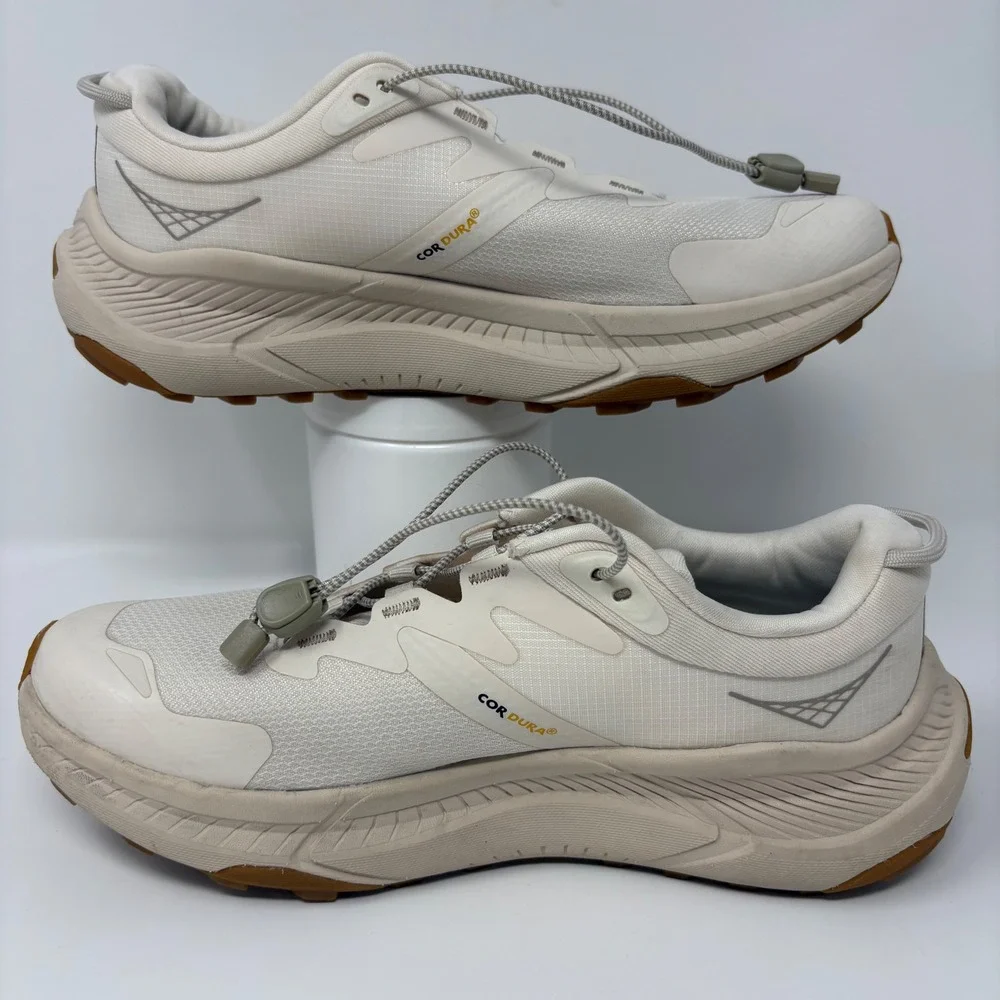 Hoka Transport Women's Size 7 Wide Cream Grey Running Shoes (1164371 EEGG)